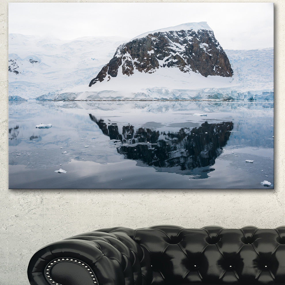 Snowcap Hill in Antarctica, Seashore Canvas Art Print, 40"x30"