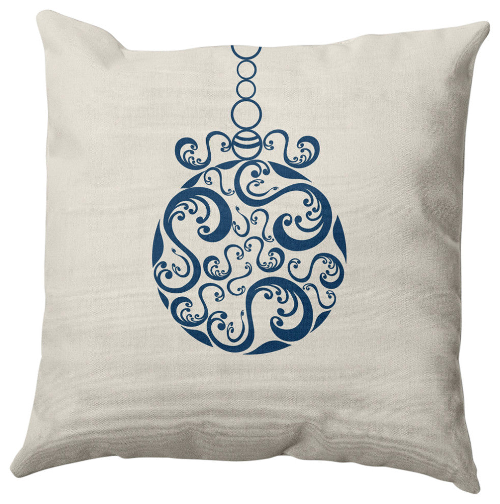 Fancy-Bulb Decorative Throw Pillow, Bright Navy, 16"x16"