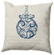 Fancy-Bulb Decorative Throw Pillow, Bright Navy, 16"x16"