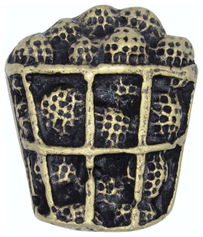 Bucket of Golf Balls Cabinet Knob, Antique Brass