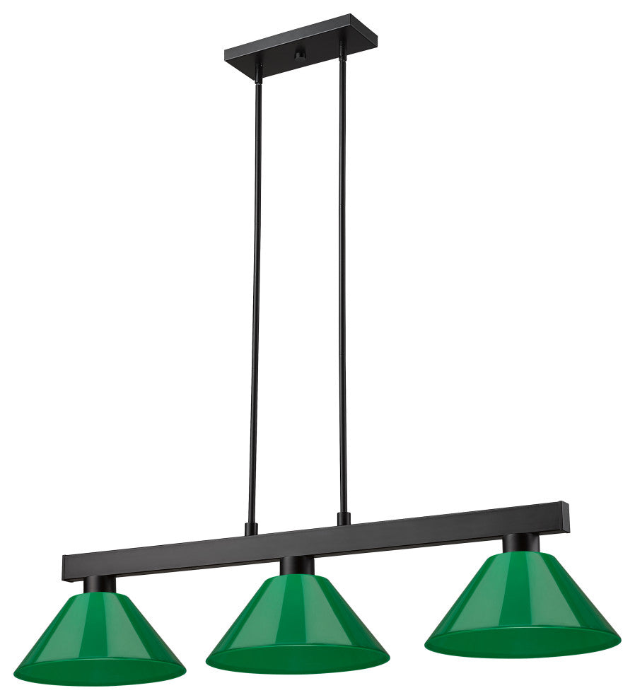 Zlite 152MB-PGR 3-Light Billiard Light, Green
