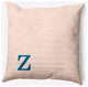 20" x 20" Modern Monogram Indoor/Outdoor Polyester Throw Pillow, Autumn Blue