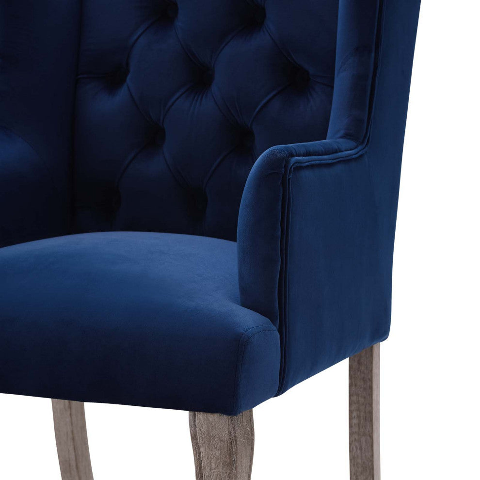 Side Dining Chair, Set of 2, Velvet, Blue Navy, Modern, Cafe Bistro Restaurant