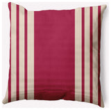 20" x 20" Stripe Indoor/Outdoor Polyester Throw Pillow, Cranberry