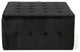 GDF Studio Justin Glam Tufted Velvet Ottoman, Black