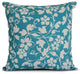 18x18", Floral Outdoor Pillow, Blue