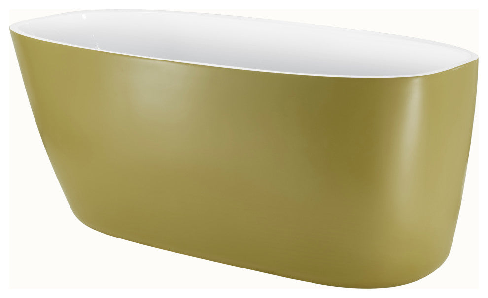 63-in Yellow Freestanding Tub With Drain and Overflow, CUPC Certified