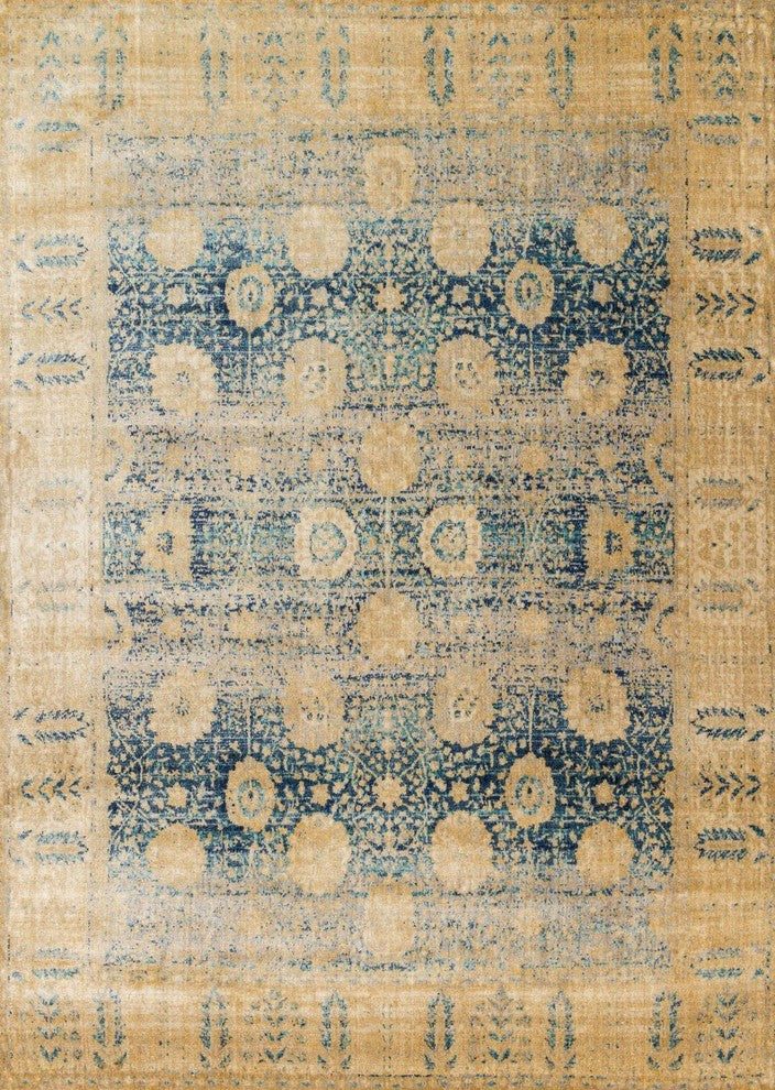 Anastasia Rug, Blue/Gold, 12'x15'