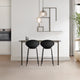 Modern Counter Stool with Perforated Low Back and Metal Frame, 25.5" Barstool, Black