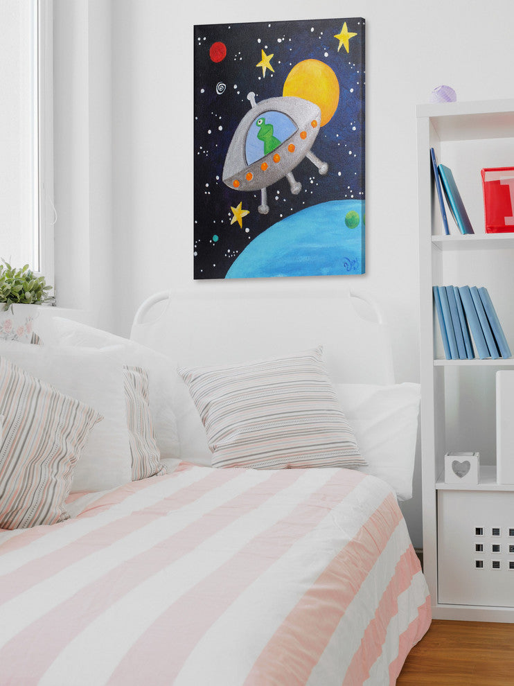 Marmont Hill, "Green Alien" by Nicola Joyner Painting on Wrapped Canvas, 20x30