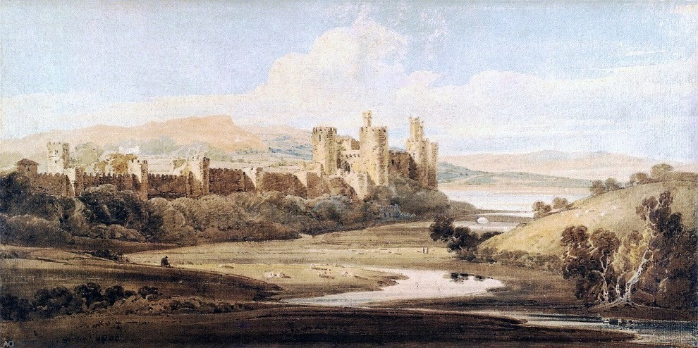 Thomas Girtin Castle Conway from the River Gyffin Gallery Wrapped Canvas Print