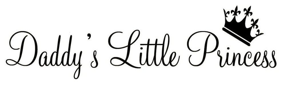 VWAQ Daddy's Little Princess Nursery Wall Decals Cute Baby Quote Vinyl Wall Art