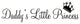 VWAQ Daddy's Little Princess Nursery Wall Decals Cute Baby Quote Vinyl Wall Art