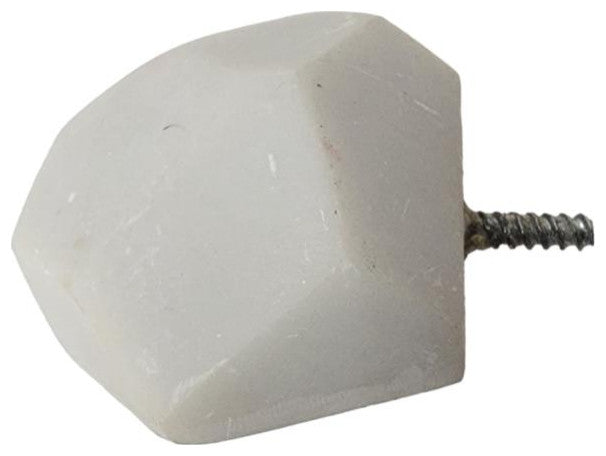 Faceted Gem Shape 1.5 in Wall Hook Organic Rock Off White Outdoor Safe Rock