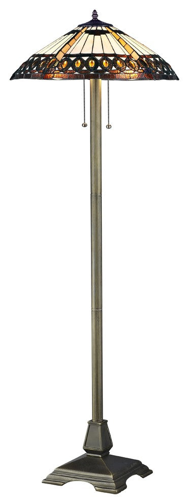 Serena d'italia Tiffany 2-Light  Amberjack 58" Bronze Floor Lamp