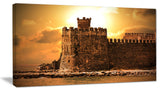 Old Castle at Sunset, Landscape Canvas Art Print, 40x20