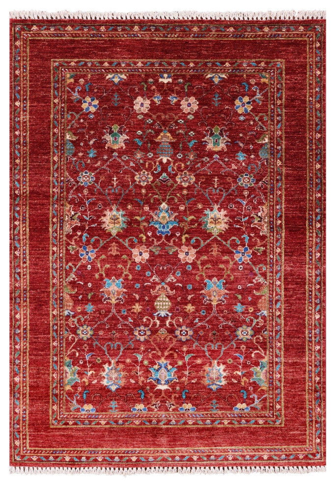 4' 2" X 5' 10" Hand-Knotted Persian Tabriz Rug Q10459