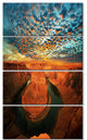Horse Shoe Bend under Stormy Sky, Landscape Canvas Art, 28"x48", 4 Panels