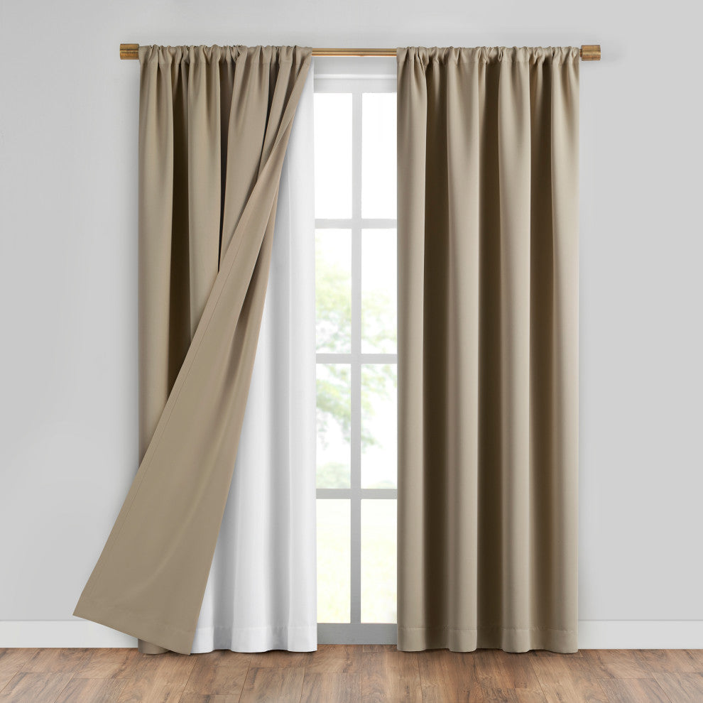 SunVeil Extra Wide Draft Stop Thermal Curtain Liner, White, 40"x80"