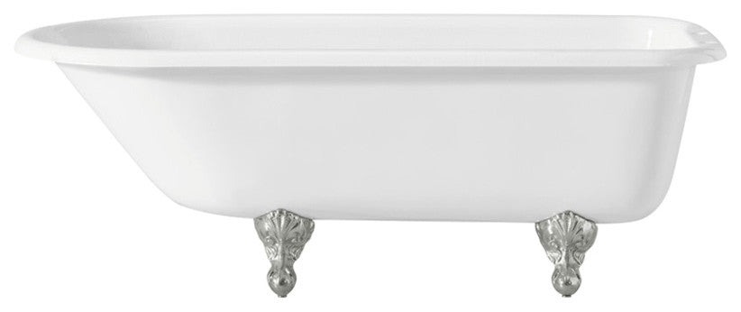 Cheviot Products Traditional Cast Iron Bathtub With Faucet Holes, Chrome