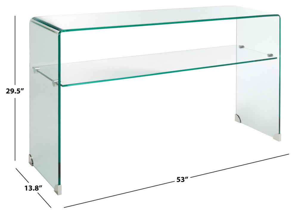 Safavieh Dash Glass 1 Shelf Console Table, Clear