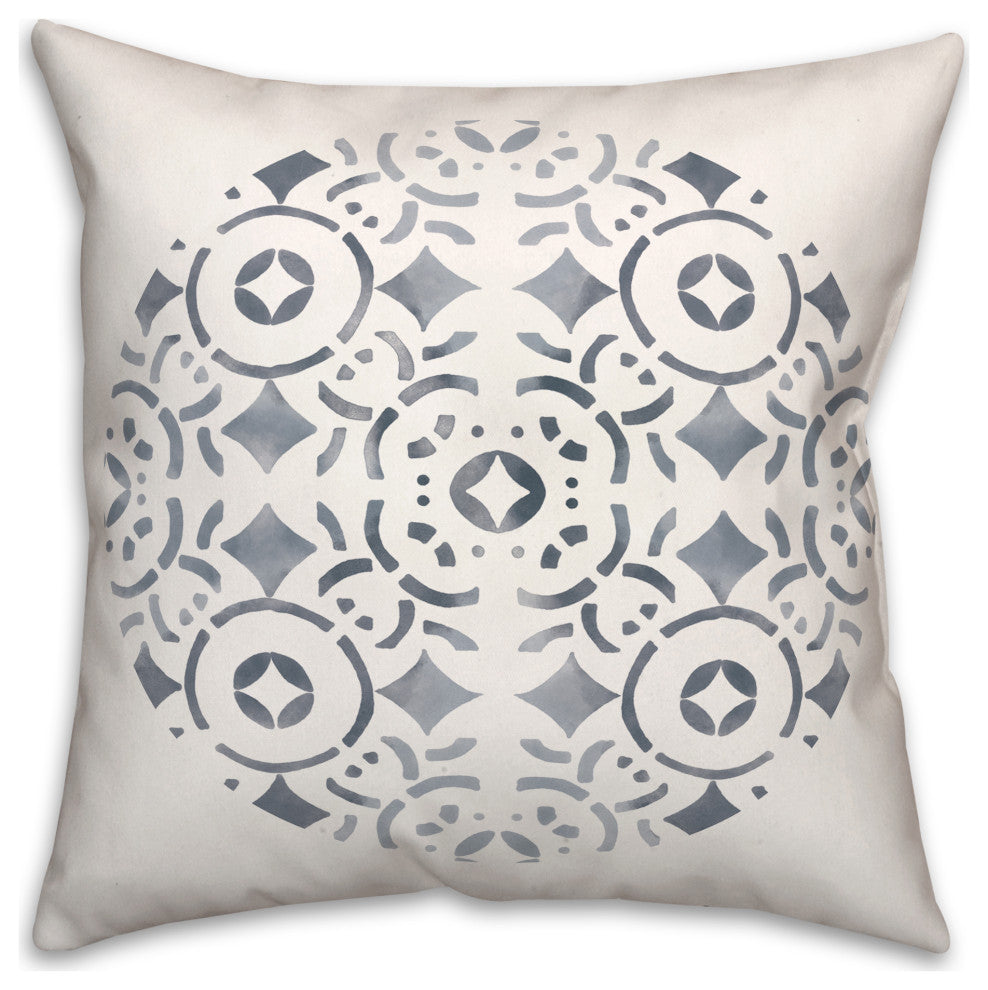 Watercolor Medallion 18x18 Indoor / Outdoor Pillow