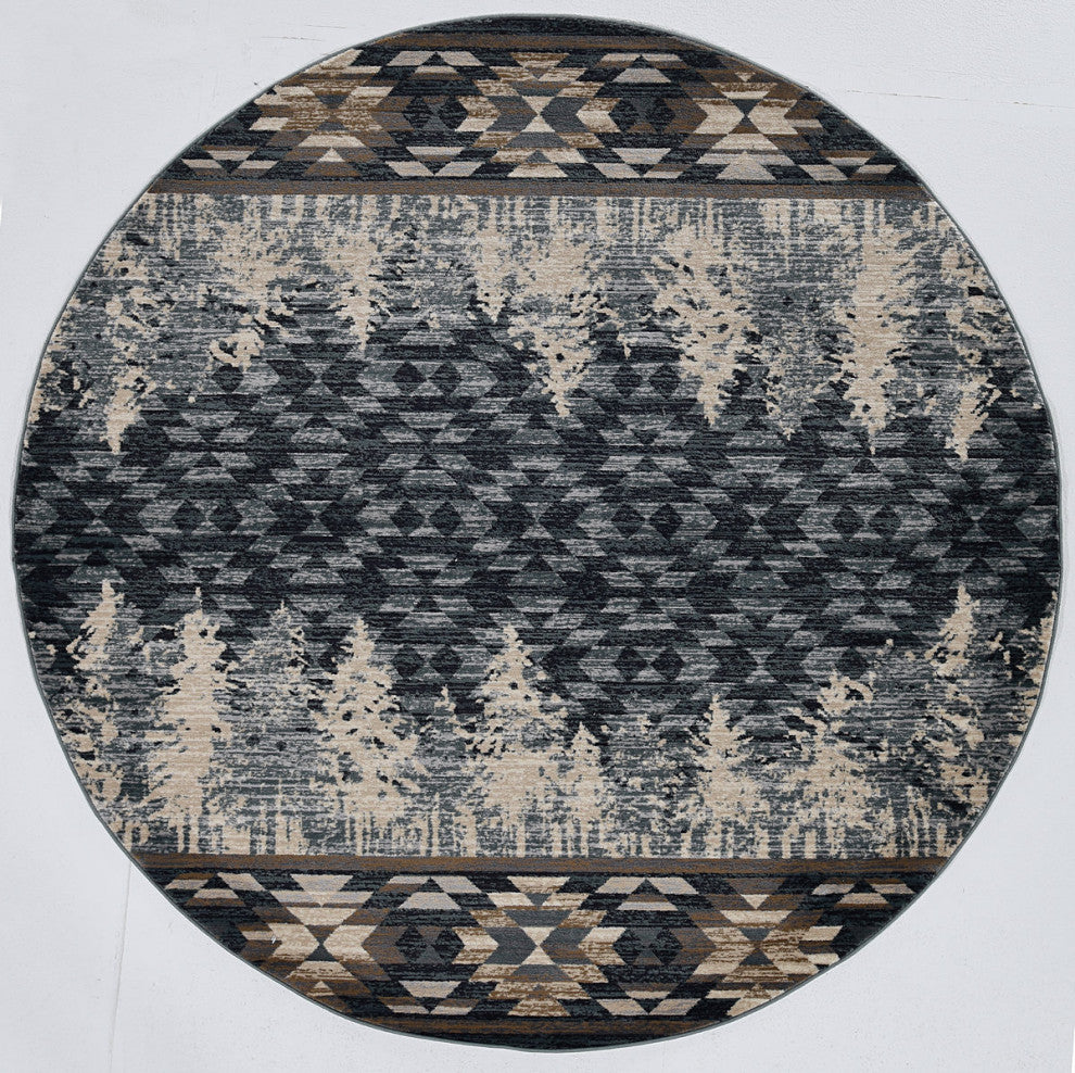 KAS Chester 5636 Slate Blue Pines Area Rug, 9'x12'