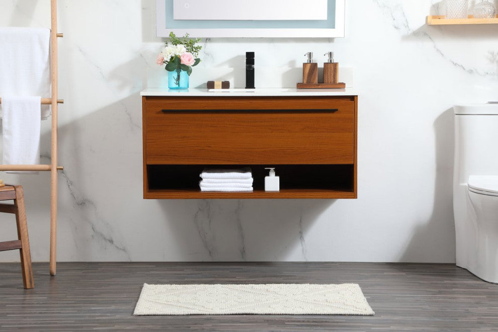 Elegant Decor Roman Bathroom Vanity Teak