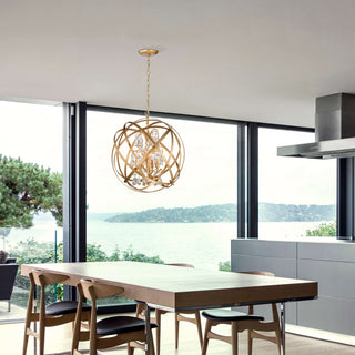 Adela 5-Light Metal Globe Crystal Chandelier