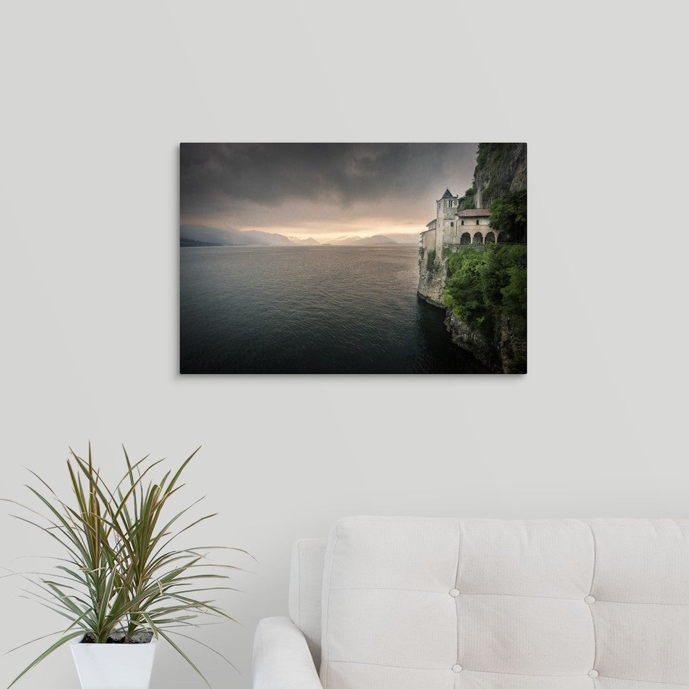 "Santa Caterina del Sasso" Wrapped Canvas Art Print, 24"x16"x1.5"