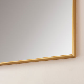 Viella Rectangular Aluminum Wall Mounted Mirror, Brushed Gold, 72"