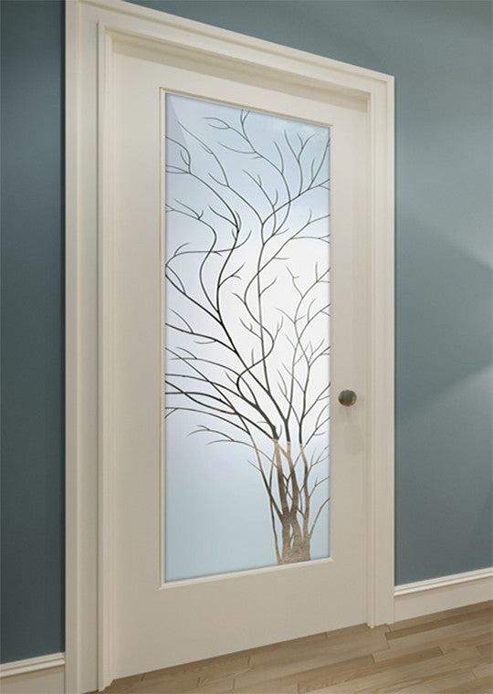 Interior Prehung Door or Interior Slab Door - Wispy Tree - Primed - 28" x...