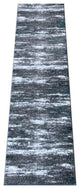 Marian Collection Distressed Olefin Area Rug with Jute Backing, Turquoise, 2' X 7'