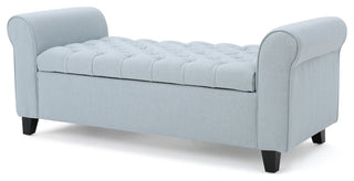 GDF Studio Keiko Contemporary Rolled Arm Fabric Storage Ottoman Bench
