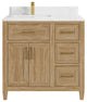 Santa Monica 36 Left Offset  Bath Vanity in Whitewashed Teak 1.5" Empira Quartz
