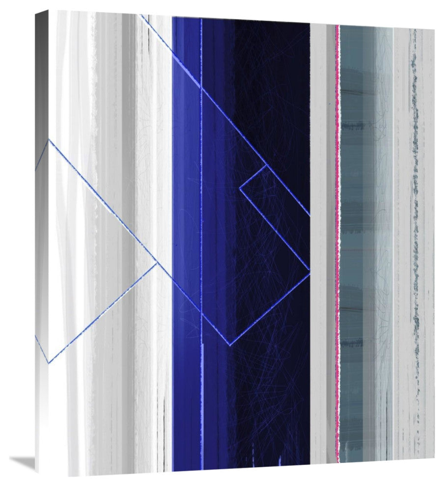 "Abstract White And Dark Blue" Fine Art Print