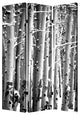 HomeRoots 1" x 48" x 72" Multi Color Wood Canvas Birch Screen