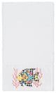 Linum Home Textiles Turkish Cotton Feliz Embellished Bath Towel, White