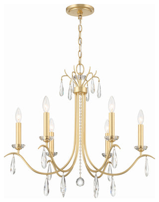 Crystorama Rollins 6 Light Antique Gold Chandelier