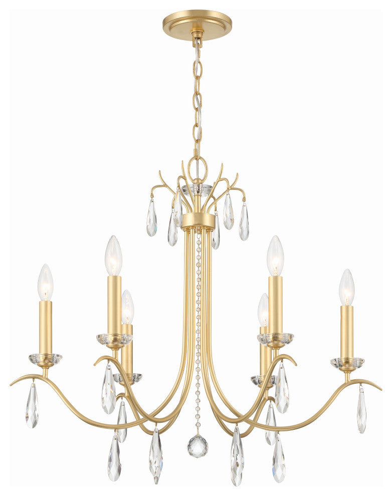 Crystorama Rollins 6 Light Antique Gold Chandelier