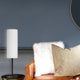 White Modern Table Lamp, Matte Black