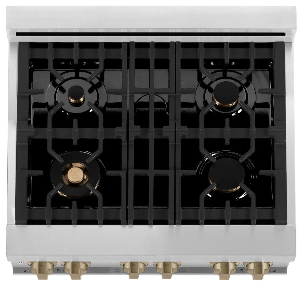 ZLINE 30" Dual Fuel Range, Stainless With White Matte Door RAZ-WM-30-CB