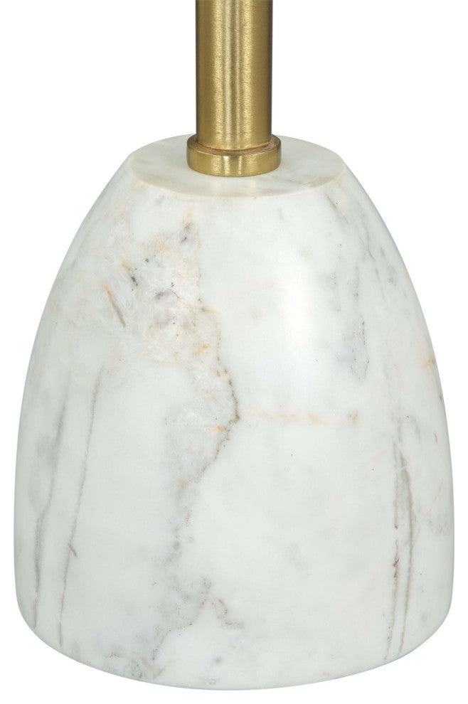 Sofa Side Table, Round, Artificial Marble, Iron Metal, White, Gold, Hospitality