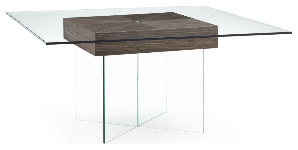 63" X 63" X 30" Walnut Veneer Dining Table