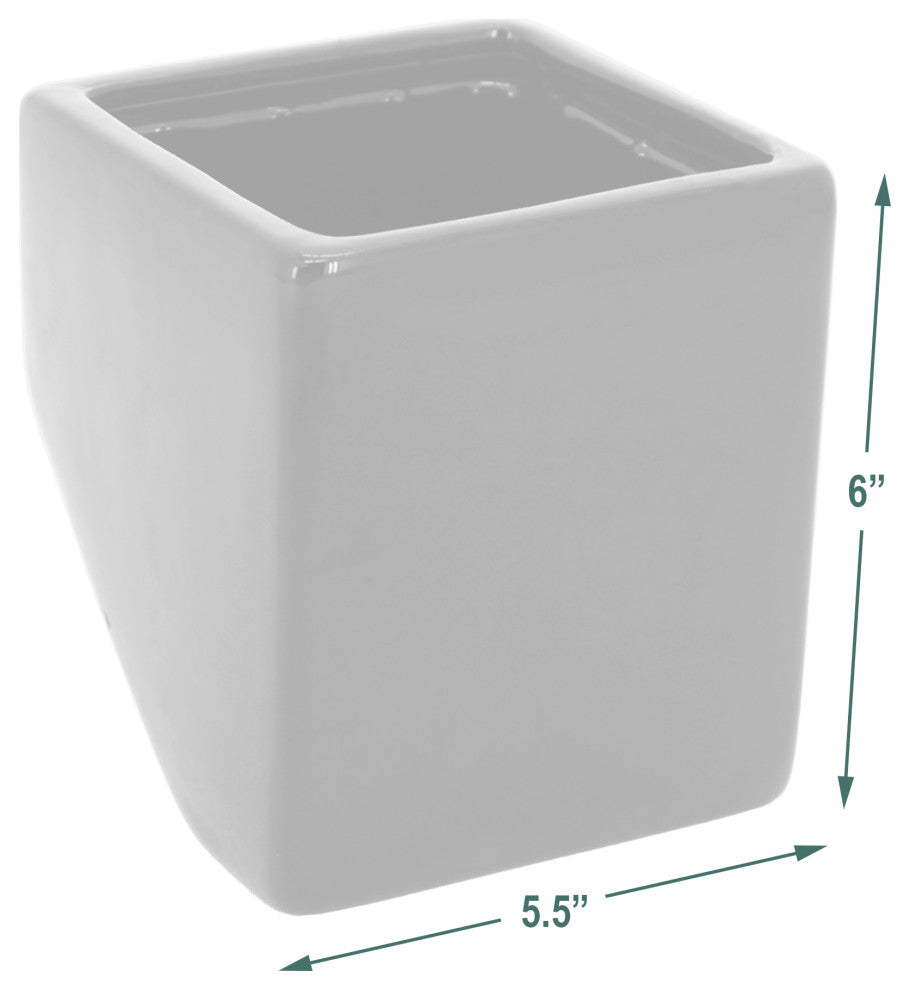 Large Cube Wall Planter, Matte White