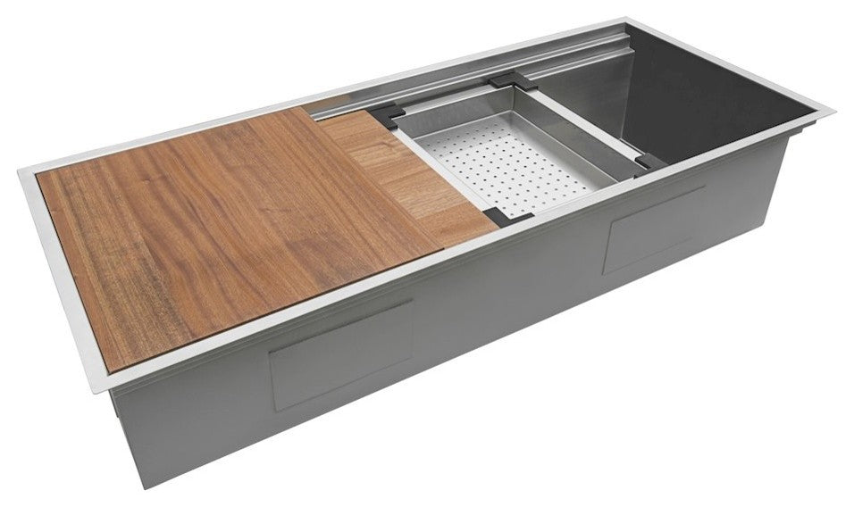 Ruvati 45" Workstation Kitchen Sink Undermount Stainless Steel, RVH8333