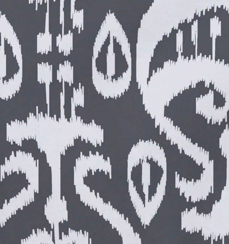 18"x14" Ikat, Geometric Print Placemat, Gray, Set of 4