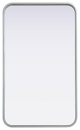 Home Living Contour Metal Rectangle Mirror 18x30, Silver