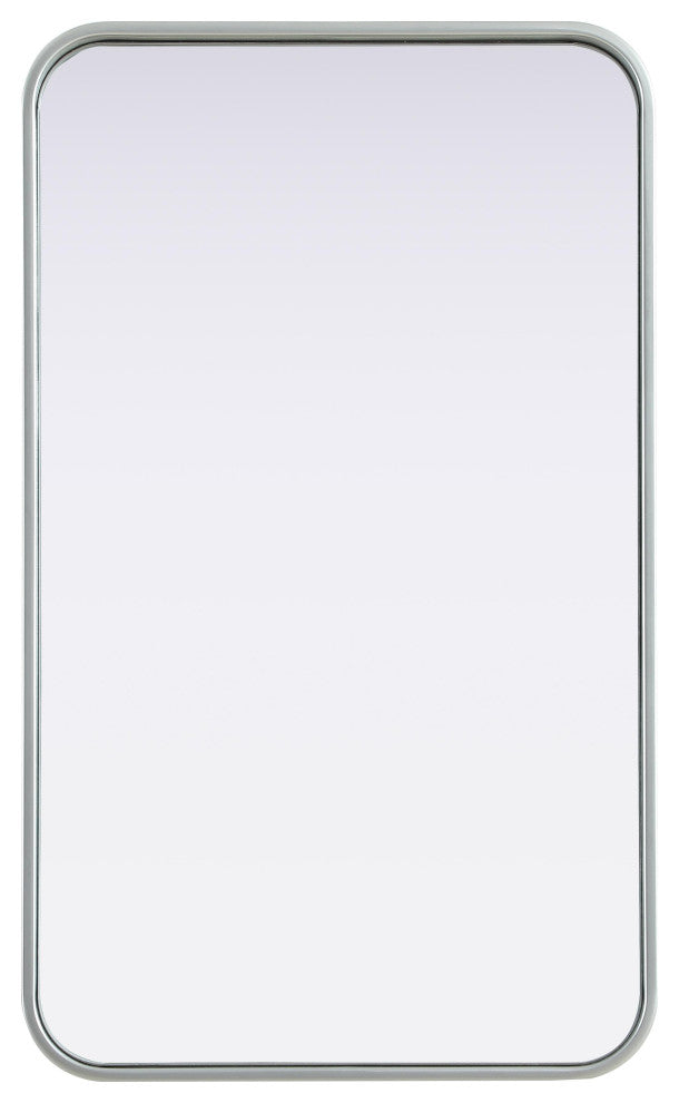 Home Living Contour Metal Rectangle Mirror 18x30, Silver