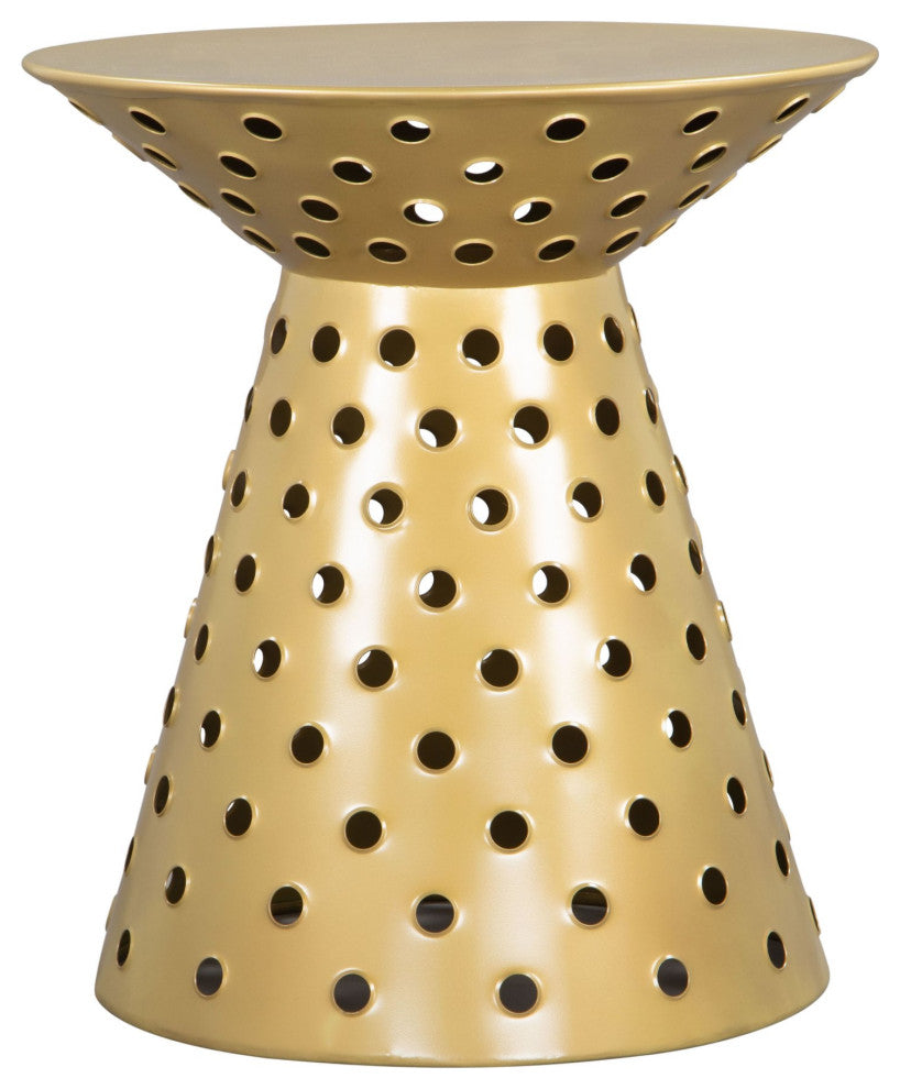 Sofa Side Table, Round, Aluminum, Metal, Gold, Lounge Cafe Lobby Hospitality